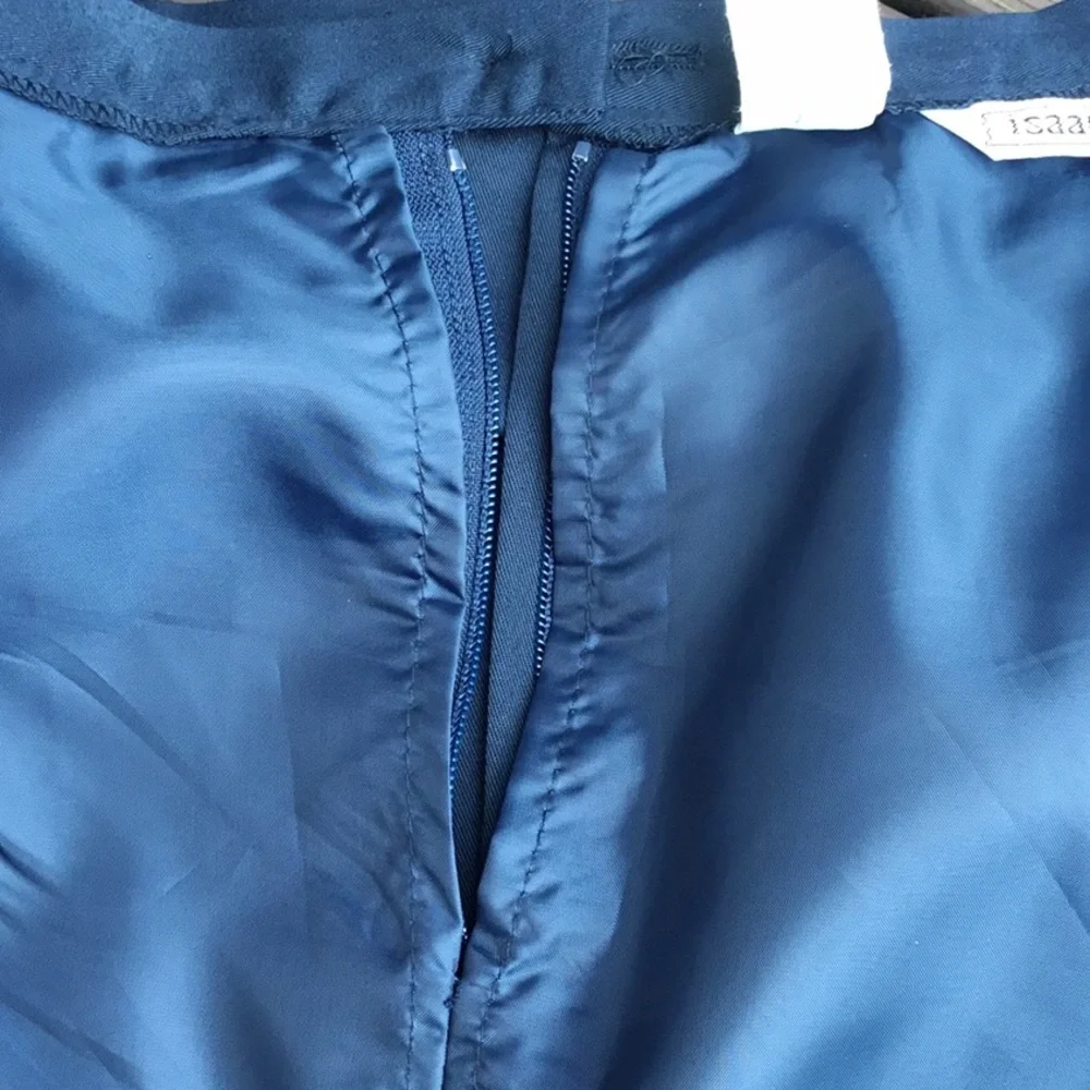Navy Blue lined Pencil Skirt - Picture 7 of 7